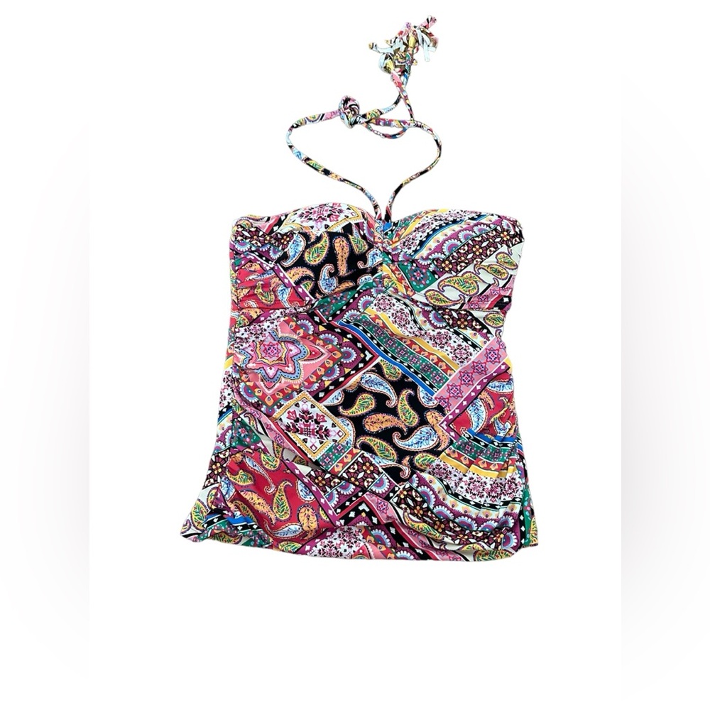 Bleu Rod Beattie Womens Paisley Patchwork Halter Tankini Top Multi RBJC21463 4